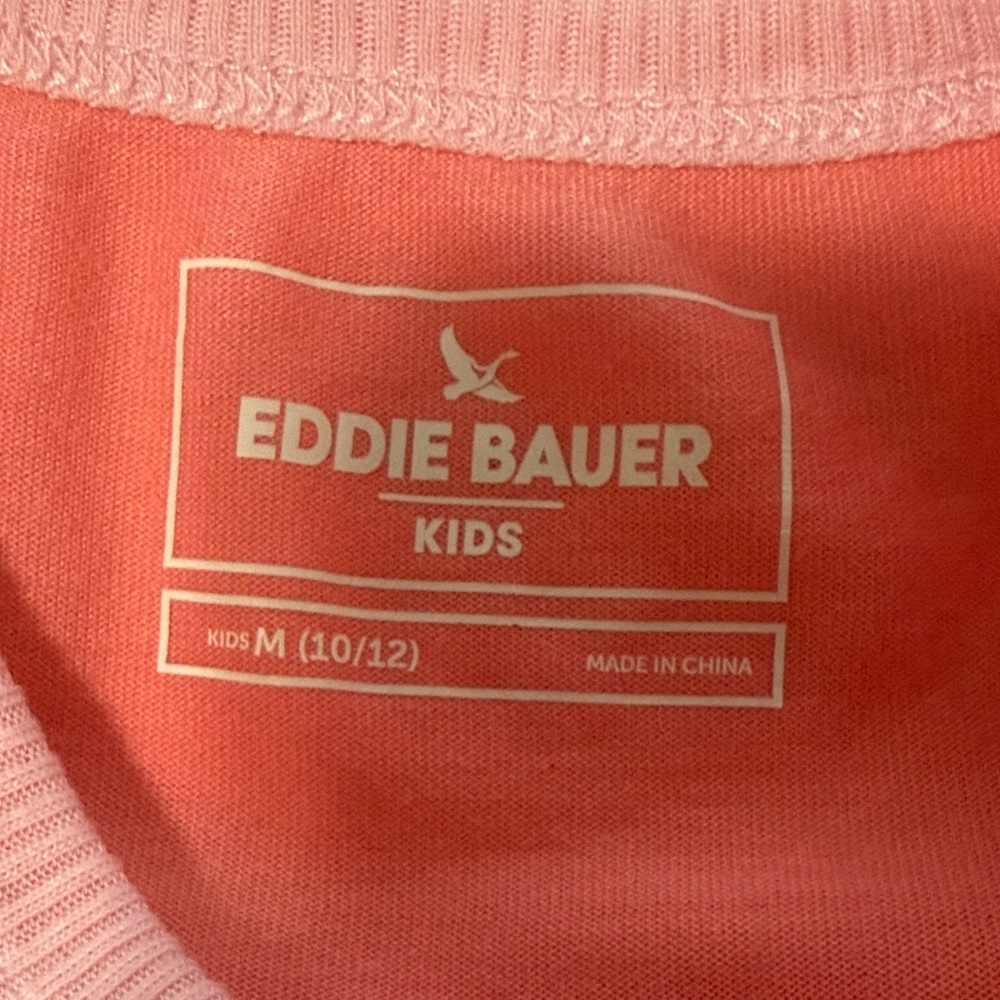 Girls size 10 lot Eddie Bauer Coral Pink & Teal Green Fleece Pajama Sets - Picture 2 of 7